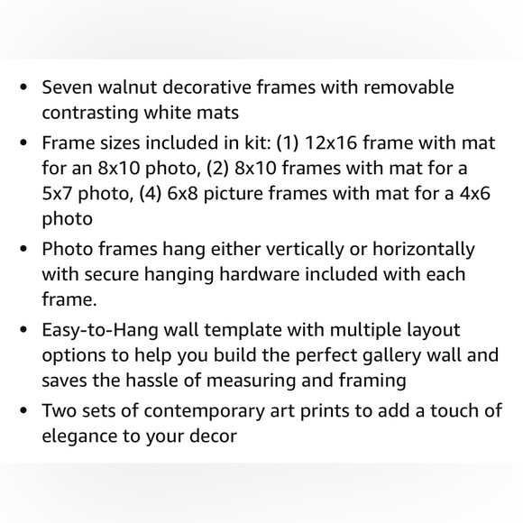 7-pc Walnut Gallery Wall Picture Frame Kit - Picture 7 of 7